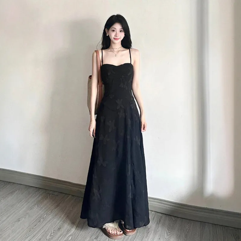 COVER TIME Slip Dresses Women's Black-1