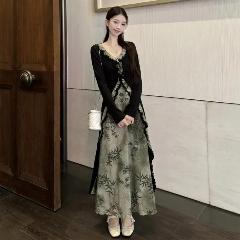 COVER TIME Long Sleeved Dress Women's-4