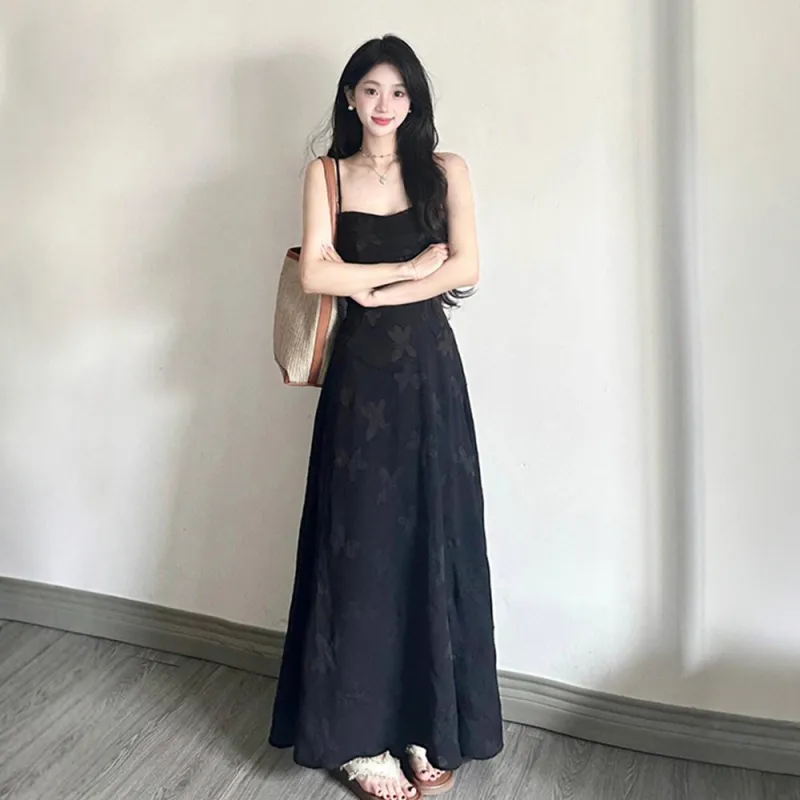 COVER TIME Slip Dresses Women's Black-3