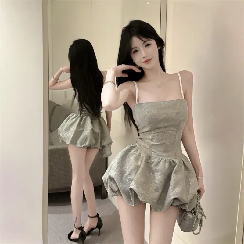 COVER TIME Slip Dresses Women's Silver-1