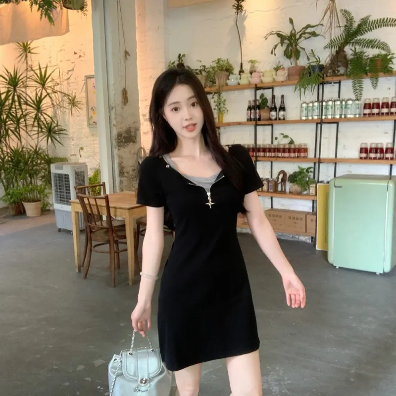 COVER TIME Short Sleeved Dress Women's-3