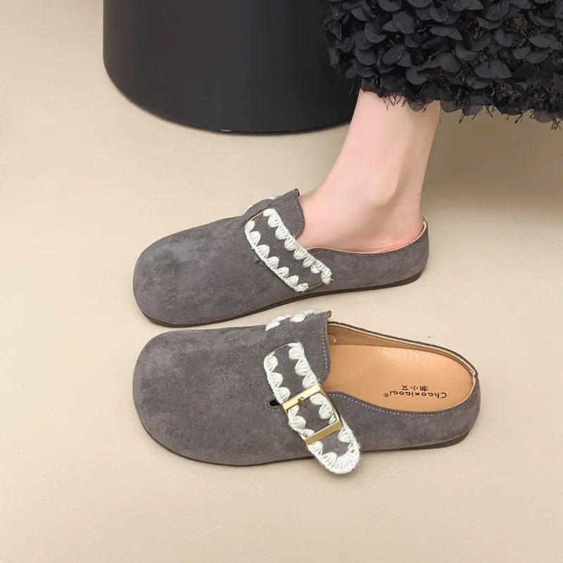 FANNAISHI Abrasion Resistant Slip Resistant Wrap toe Slippers Women's-21