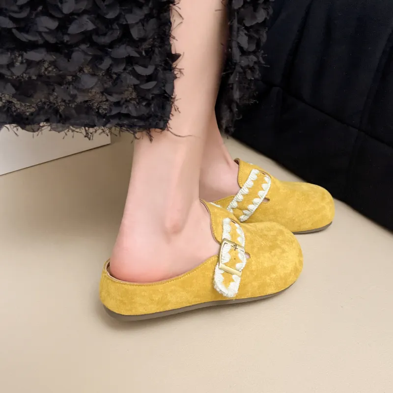 FANNAISHI Abrasion Resistant Slip Resistant Wrap toe Slippers Women's-2