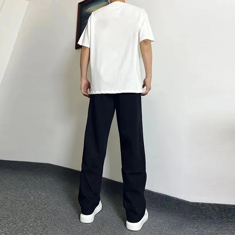 BAGE Casual Sportswear Unisex White Black Jeans-3