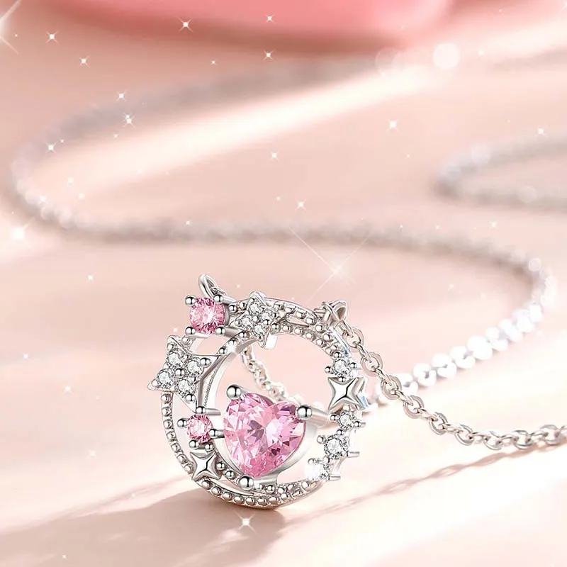 Brilliant Heart S925 Necklaces Women's-2
