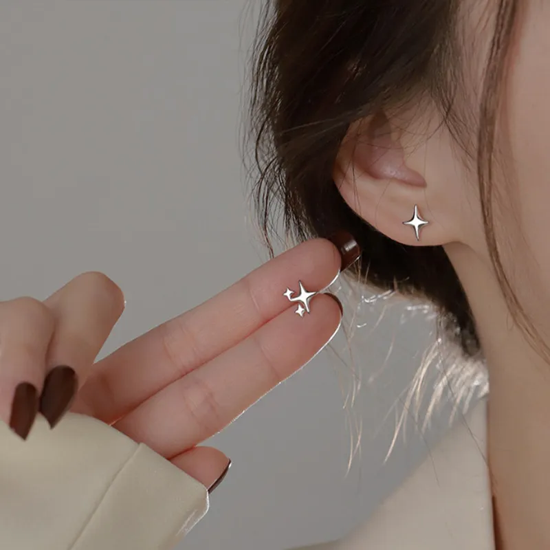 Brilliant Heart S925 Stud Earrings Women's-2