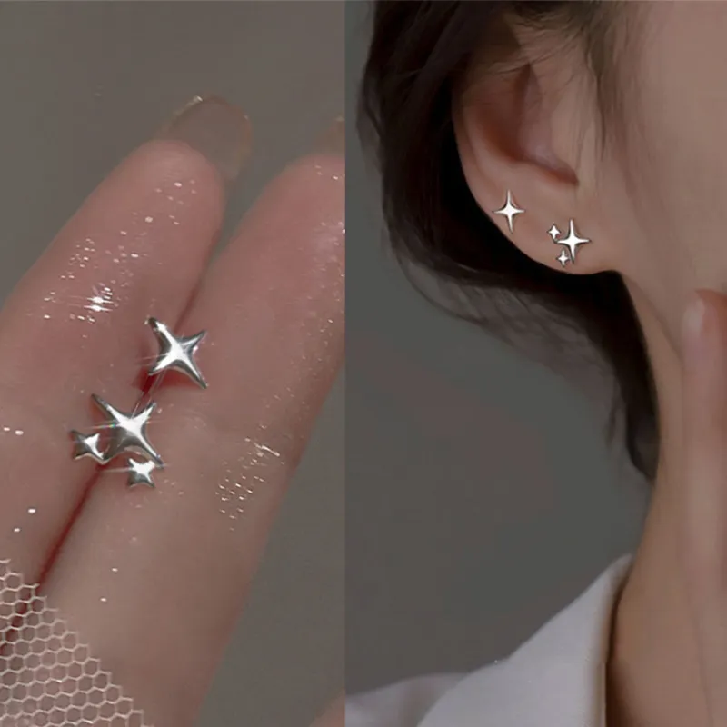 Brilliant Heart S925 Stud Earrings Women's-4