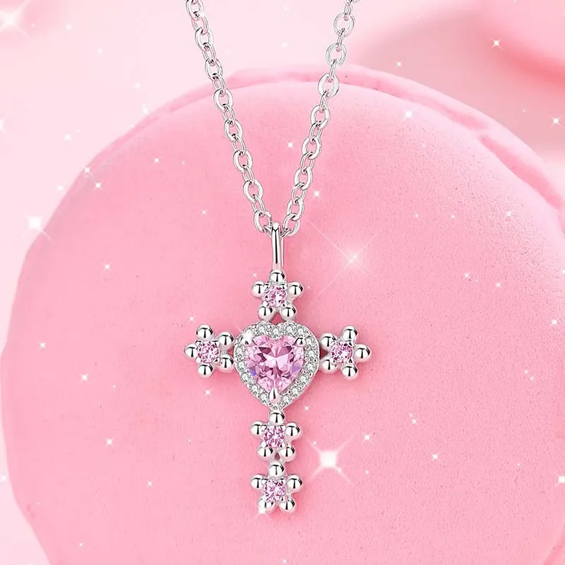 Brilliant Heart S925 Necklaces Women's-1
