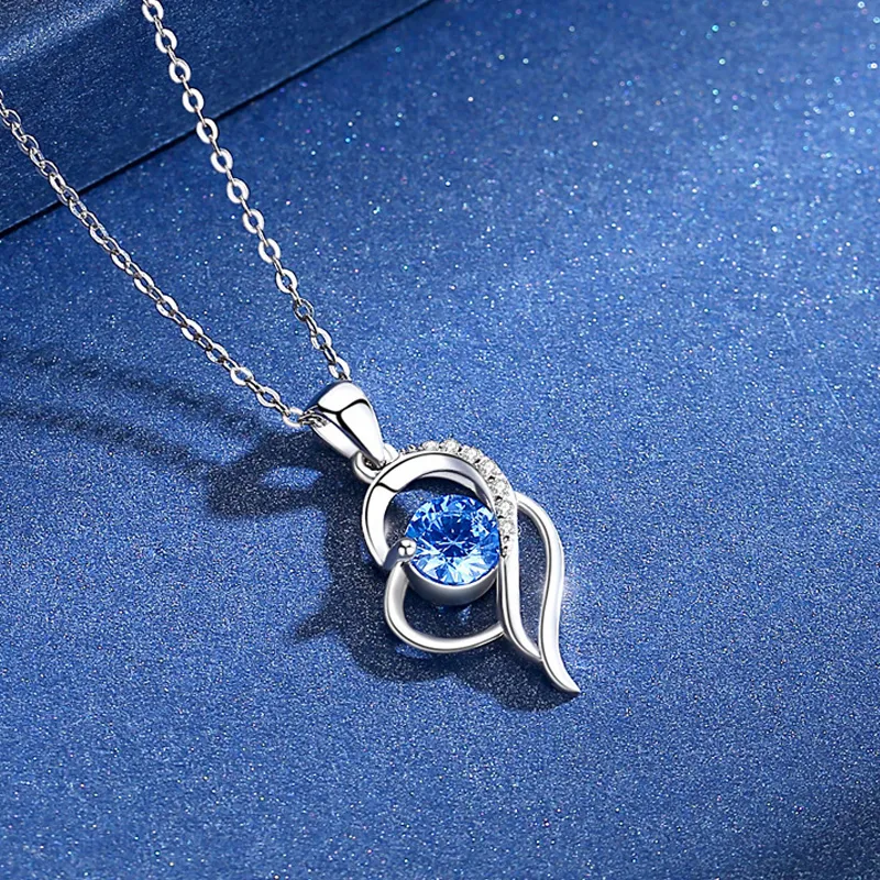 Brilliant Heart S925 Necklaces Women's-4