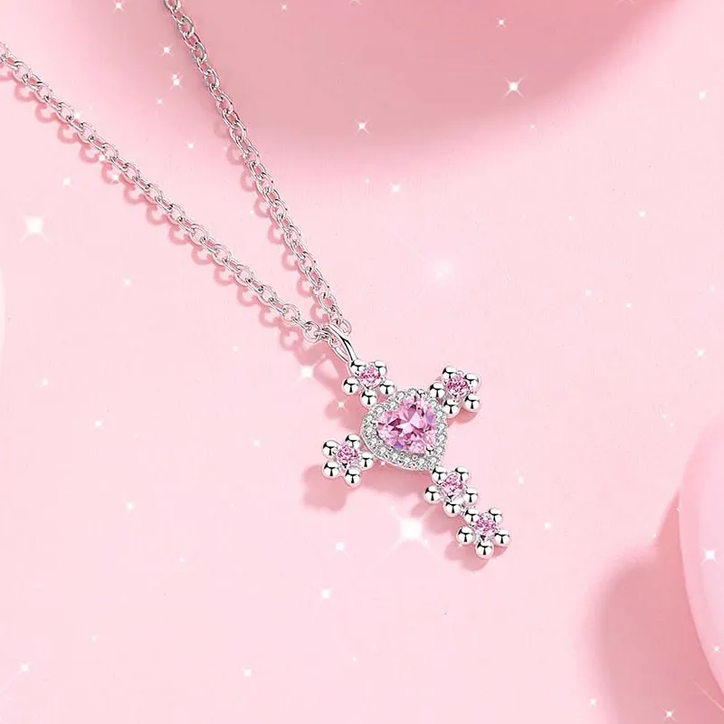 Brilliant Heart S925 Necklaces Women's-3