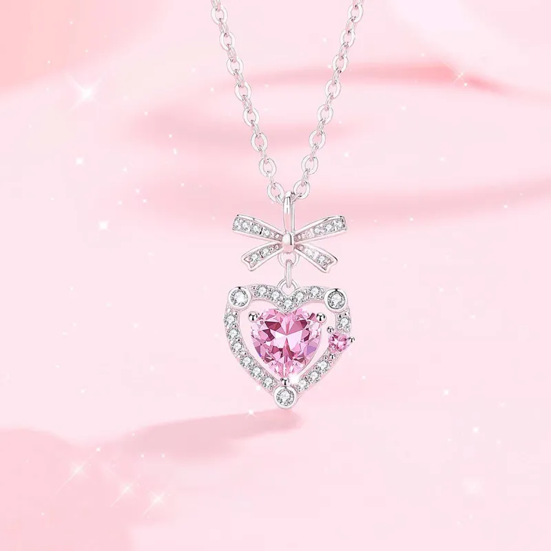Brilliant Heart S925 Necklaces Women's-1