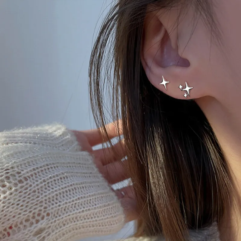 Brilliant Heart S925 Stud Earrings Women's-1
