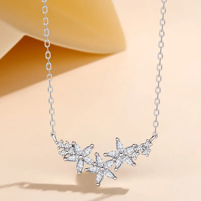Brilliant Heart S925 Silver Necklaces Women's-2