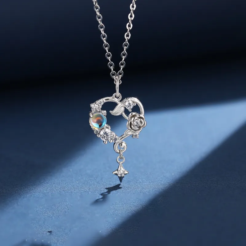 Brilliant Heart S925 Silver Necklaces Women's-1