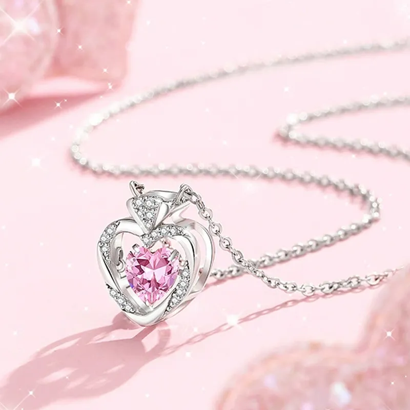 Brilliant Heart S925 Necklaces Women's-2