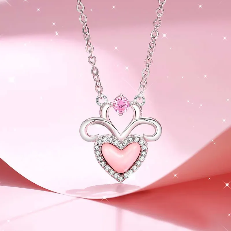 Brilliant Heart S925 Necklaces Women's-1