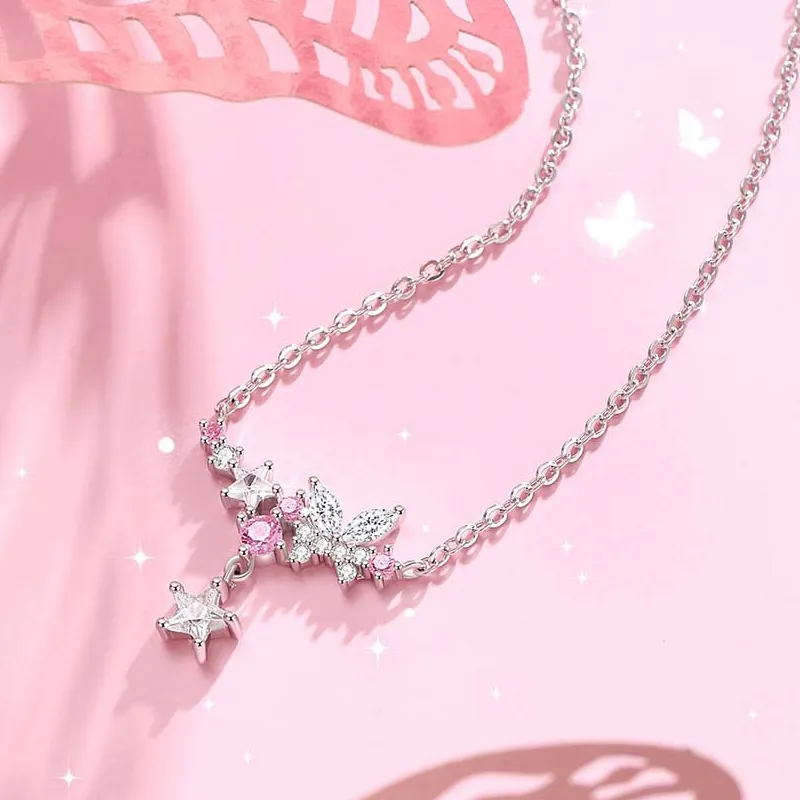 Brilliant Heart S925 Necklaces Women's-3