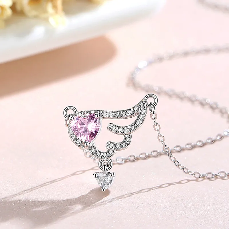 Brilliant Heart S925 Silver Necklaces Women's-3