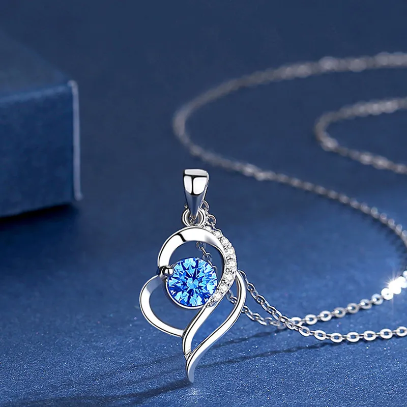 Brilliant Heart S925 Necklaces Women's-3