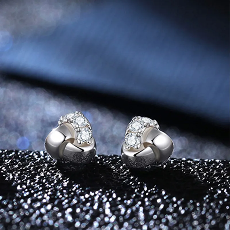 Brilliant Heart S925 Stud Earrings Women's-1