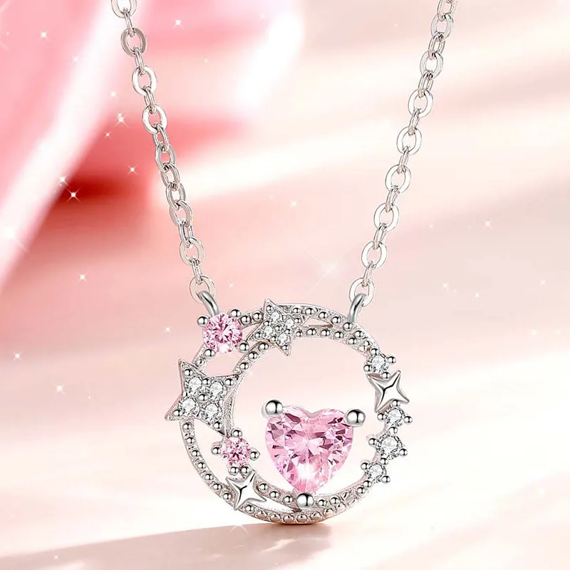 Brilliant Heart S925 Necklaces Women's-1