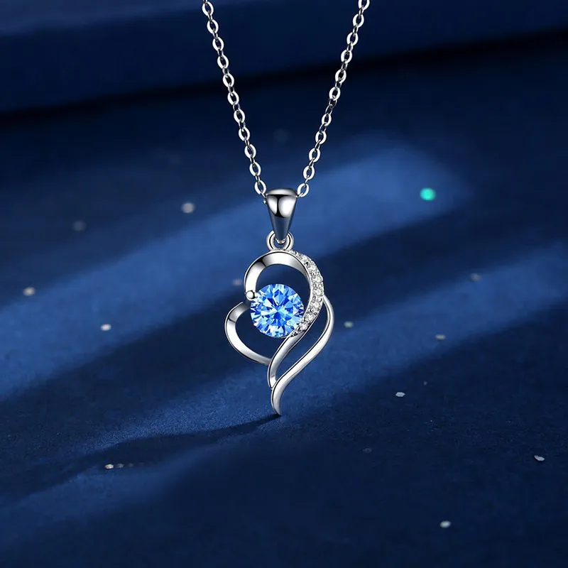 Brilliant Heart S925 Necklaces Women's-5