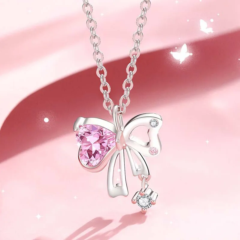 Brilliant Heart S925 Necklaces Women's-1