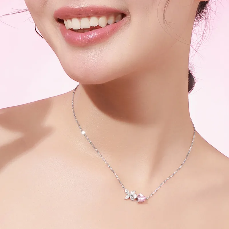 Brilliant Heart S925 Necklaces Women's-1