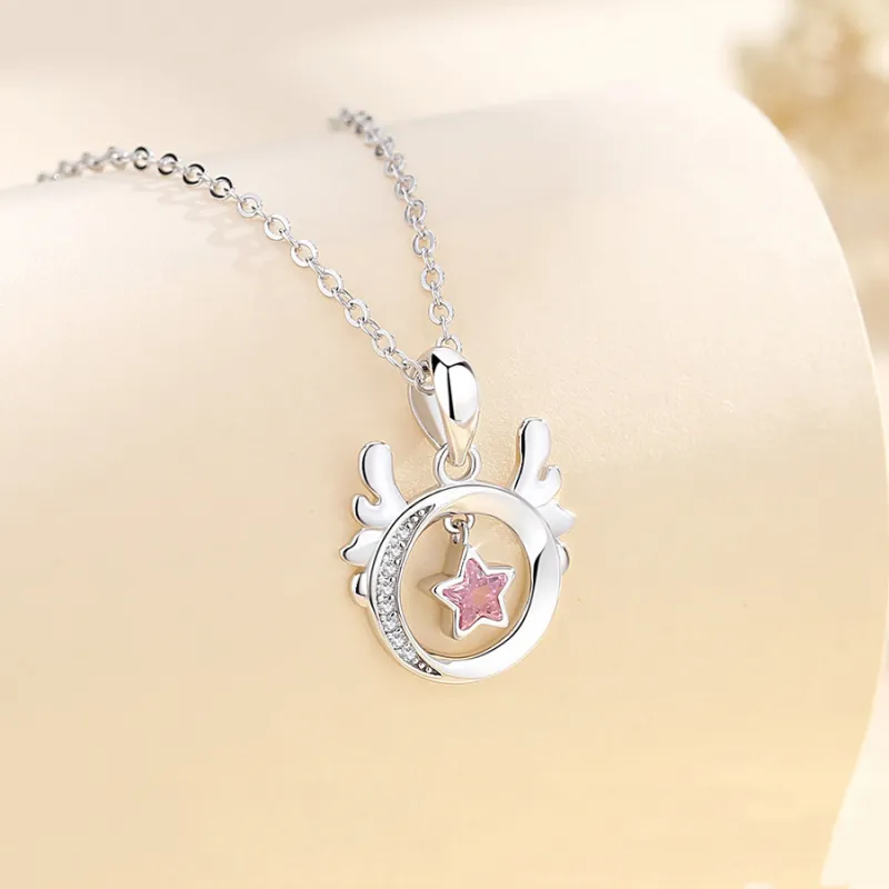 Brilliant Heart S925 Necklaces Women's-4