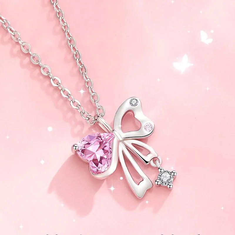 Brilliant Heart S925 Necklaces Women's-2