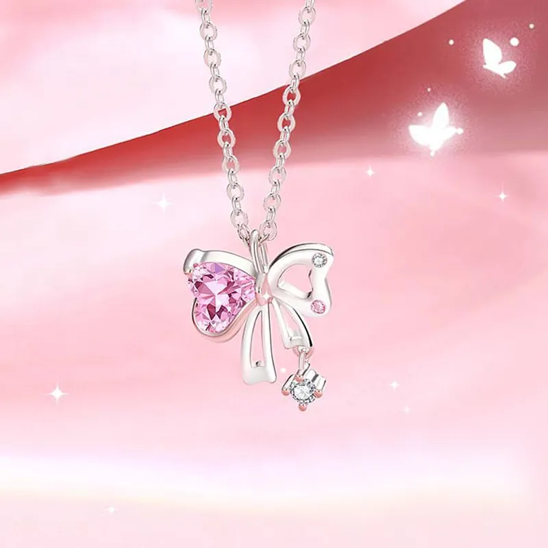 Brilliant Heart S925 Necklaces Women's-3