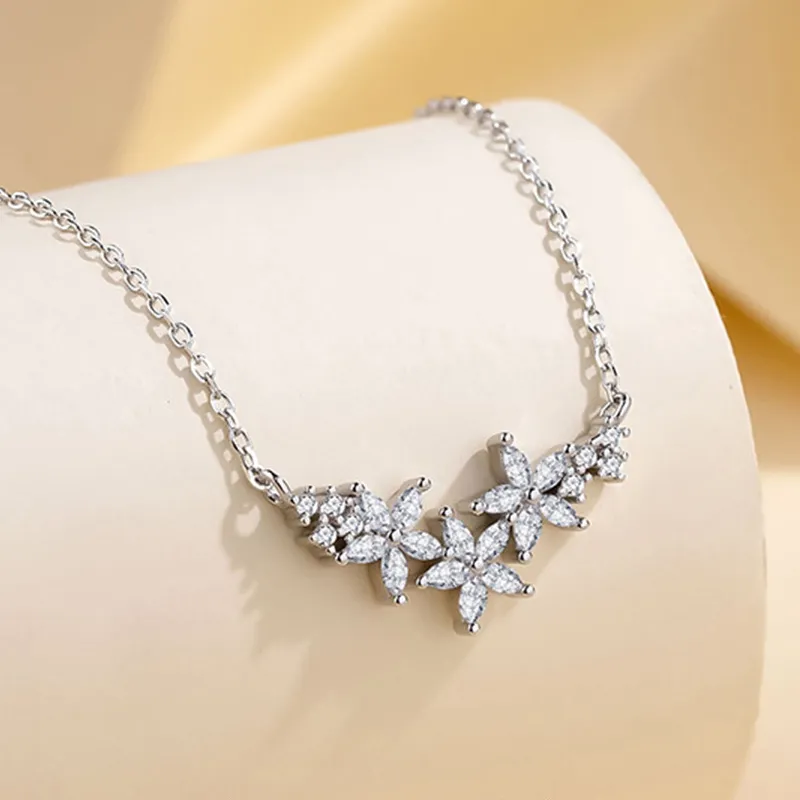 Brilliant Heart S925 Silver Necklaces Women's-4