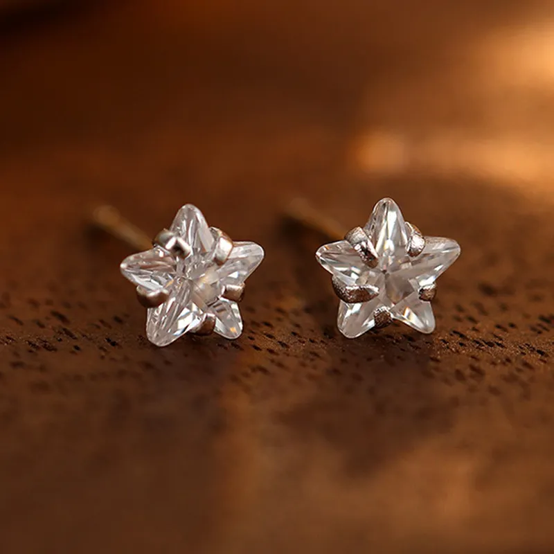 Brilliant Heart S990 Silver Stud Earrings Women's-2
