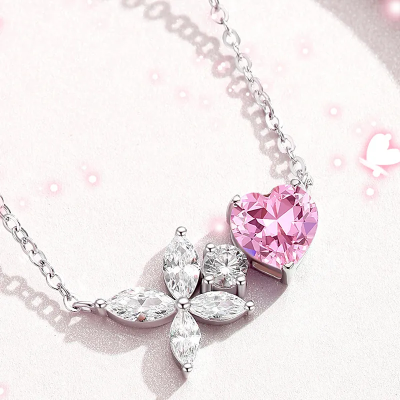 Brilliant Heart S925 Necklaces Women's-2