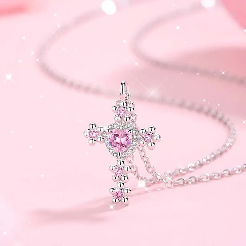 Brilliant Heart S925 Necklaces Women's-2
