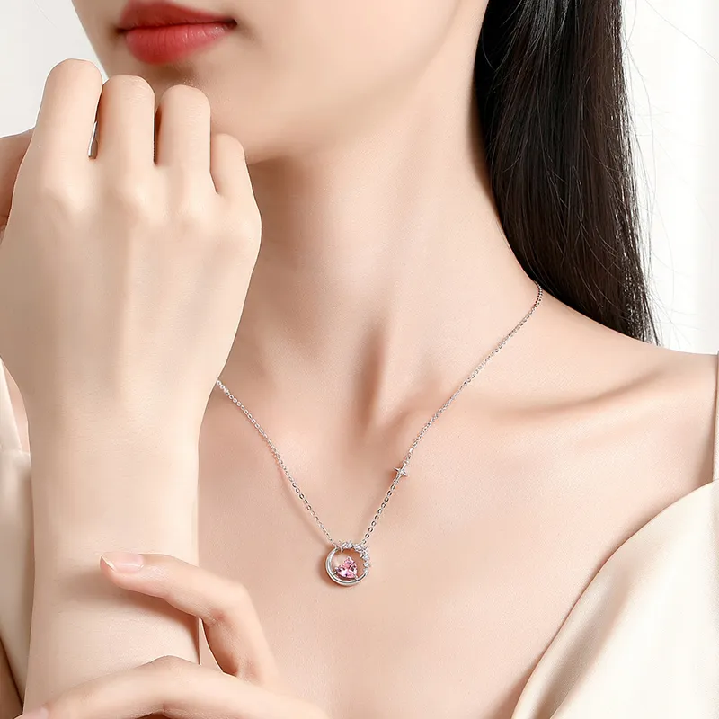 Brilliant Heart S925 Necklaces Women's-1
