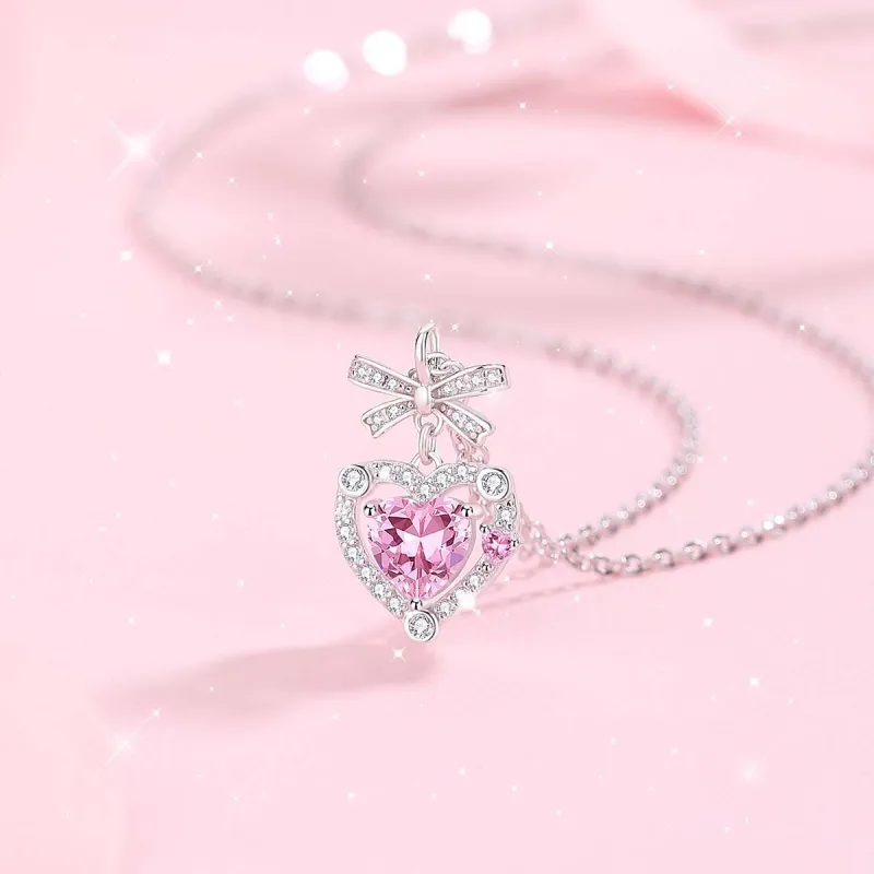Brilliant Heart S925 Necklaces Women's-3