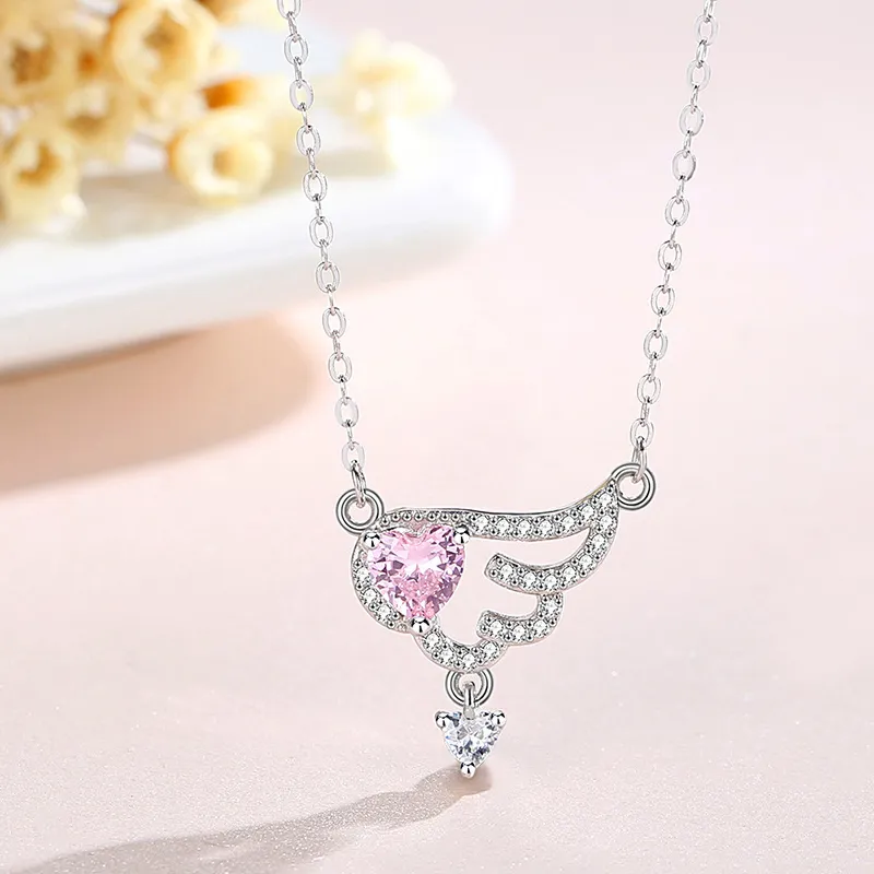 Brilliant Heart S925 Silver Necklaces Women's-2