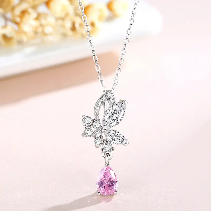 Brilliant Heart S925 Silver Necklaces Women's-3
