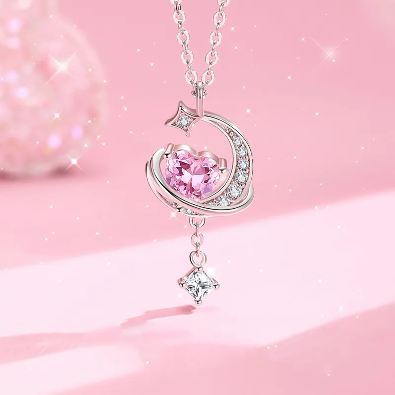 Brilliant Heart S925 Necklaces Women's-1