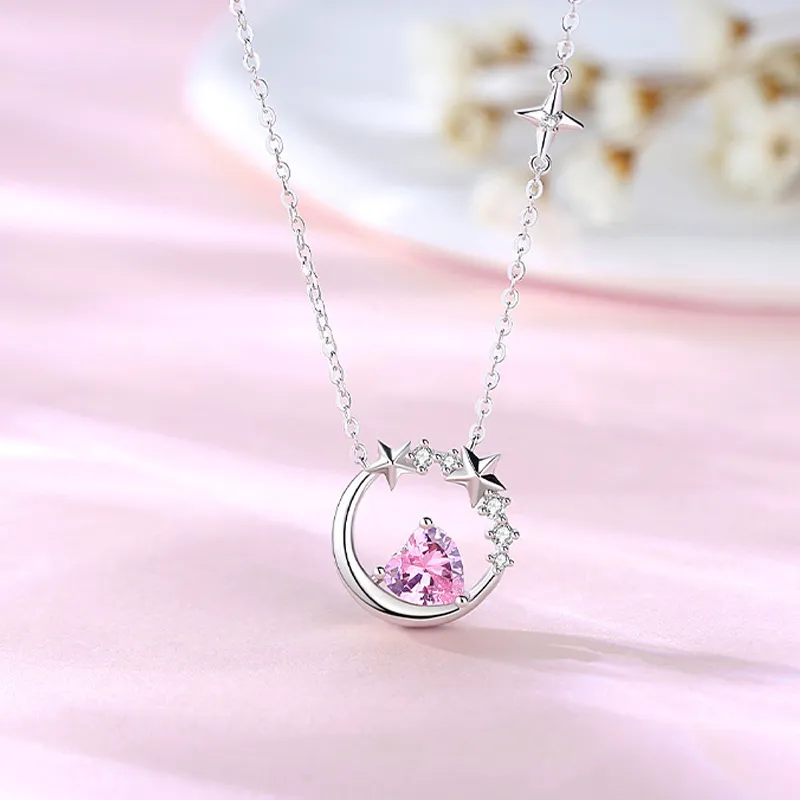 Brilliant Heart S925 Necklaces Women's-2