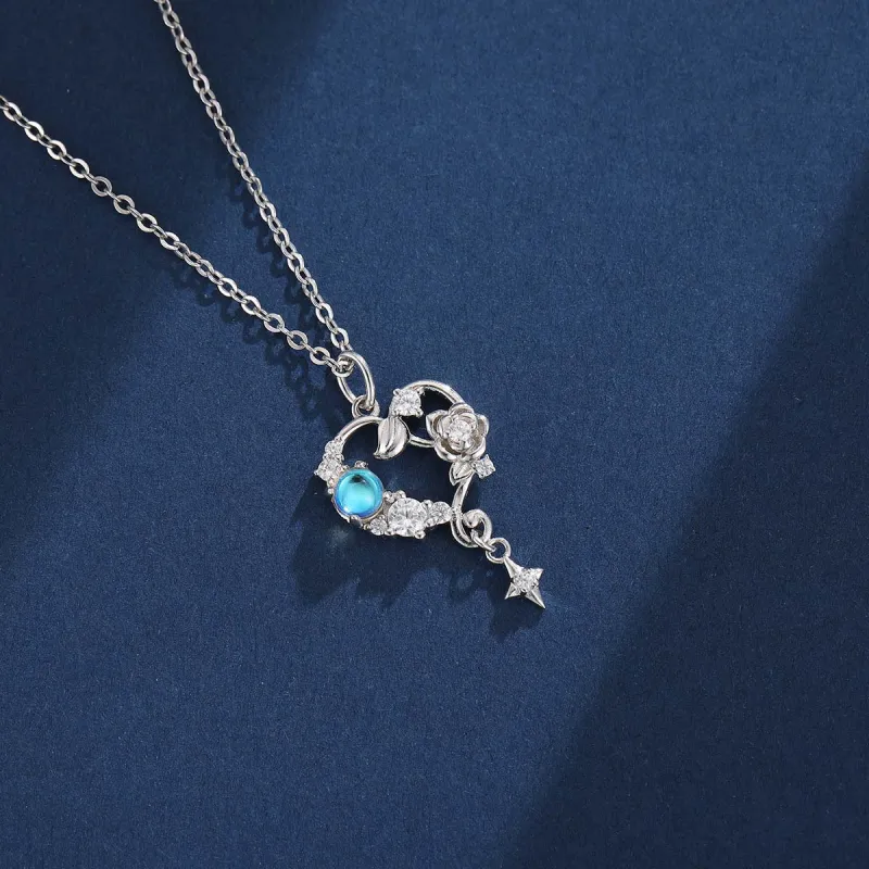 Brilliant Heart S925 Silver Necklaces Women's-2