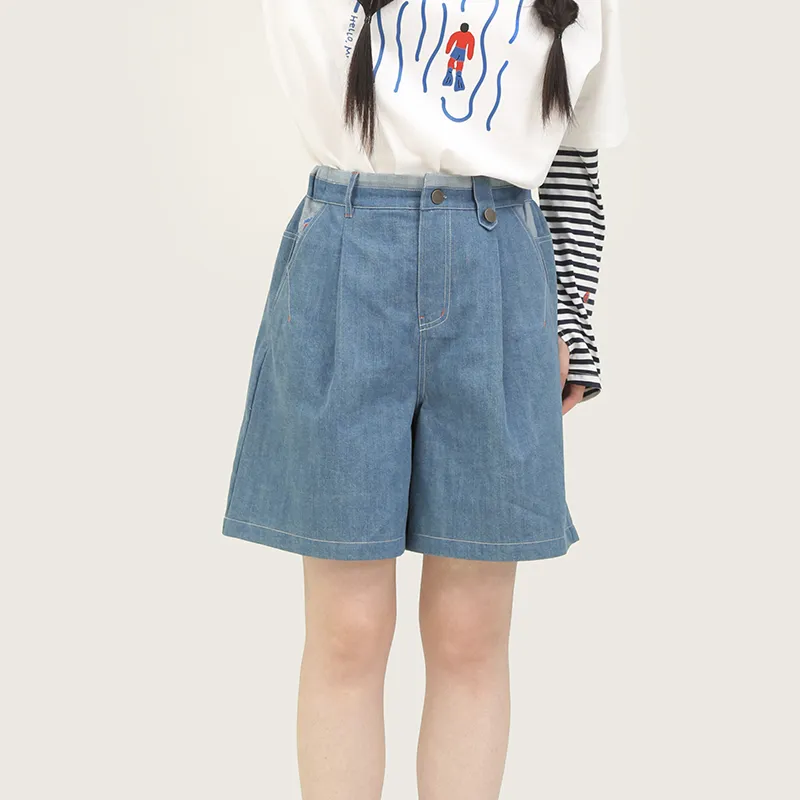 Cloud Factory Denim Shorts Women's Light Blue-3