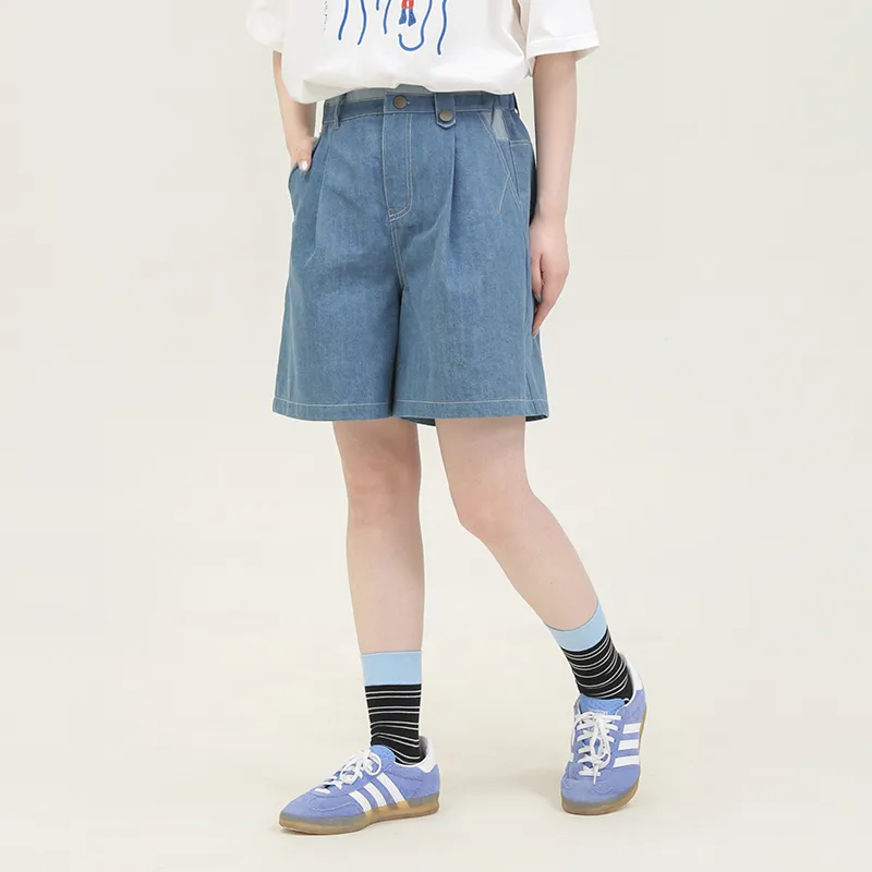 Cloud Factory Denim Shorts Women's Light Blue-1