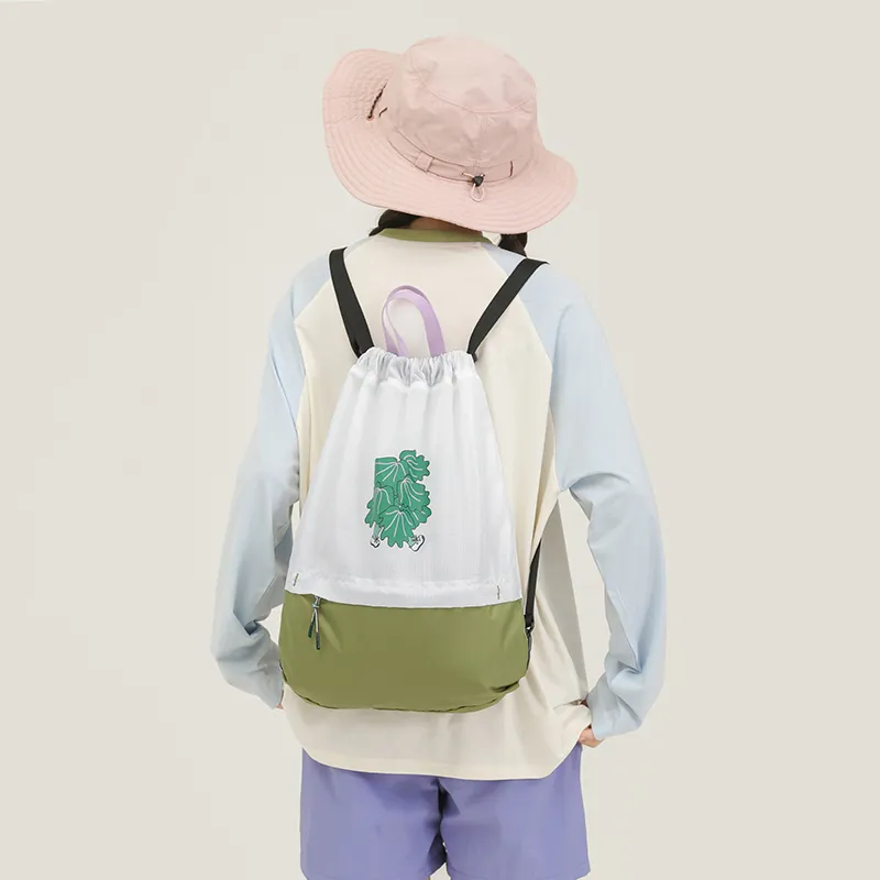 Cloud Factory Polyamide Backpack Large Size Unisex White/Green-1