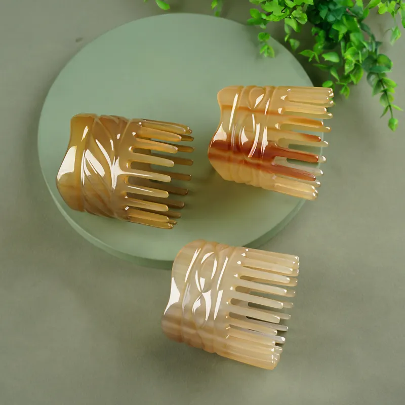 Min Bao Ox Horn Massage Comb Natural Cylinder Gua Sha Head Specialized-23