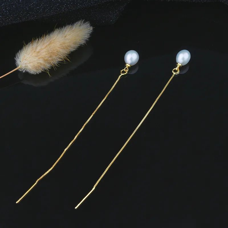 SEATINE Freshwater Pearl Drop Earrings Women's White-3