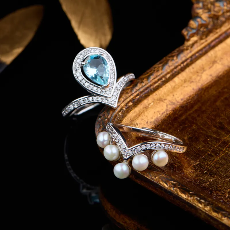 SEATINE Freshwater Pearl Rings Women's-2
