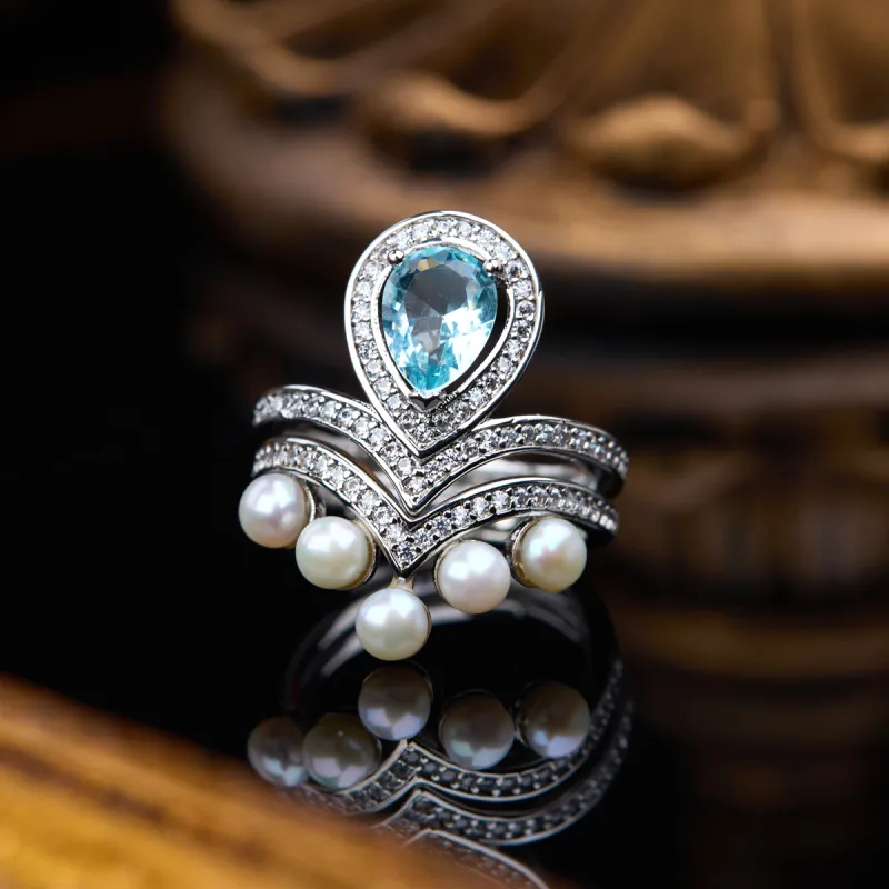 SEATINE Freshwater Pearl Rings Women's-5