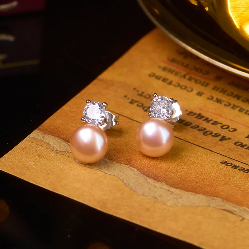 SEATINE Freshwater Pearl Stud Earrings Women's-4
